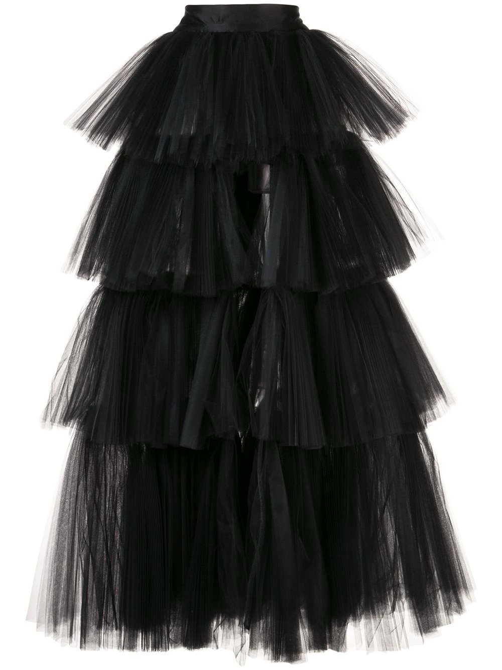 Oscar de la Renta Tiered Black Tulle Skirt NWOT
